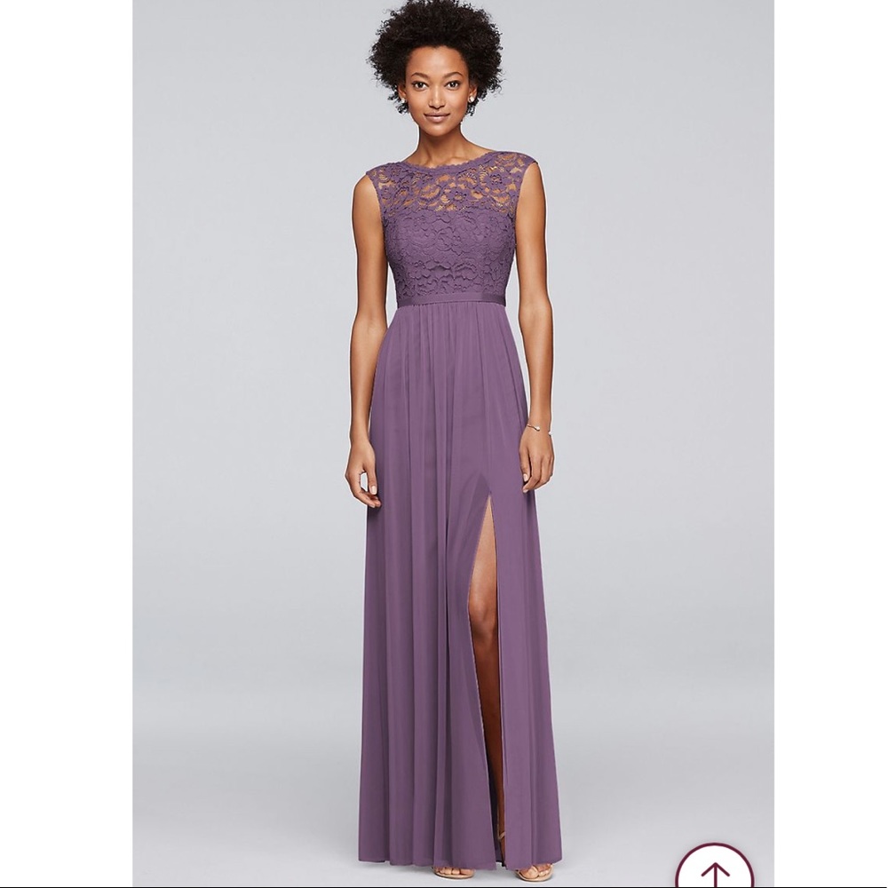 David’s Bridal Lace Bridesmaid Dress Wisteria